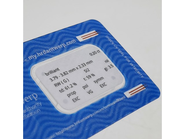 Briljant geslepen diamant, 0,20 karaats (si2) - afbeelding 4 van  7