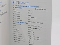 Briljant geslepen diamant, 0,21 karaats (si1) - afbeelding 6 van  8