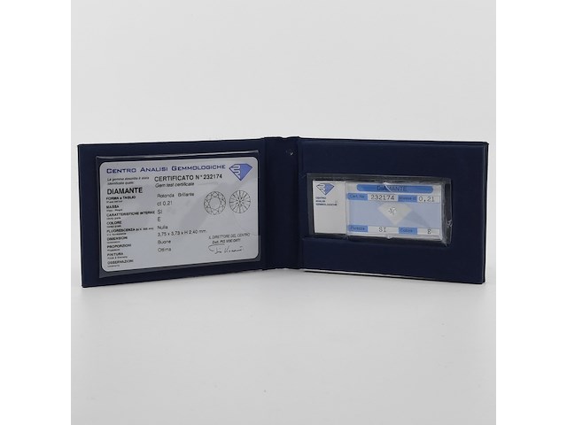 Briljant geslepen diamant, 0,21 kt si, e-f - afbeelding 1 van  9