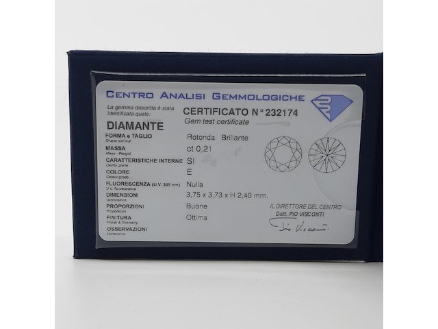 Briljant geslepen diamant, 0,21 kt si, e-f - afbeelding 5 van  9