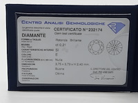 Briljant geslepen diamant, 0,21 kt si, e-f - afbeelding 5 van  9