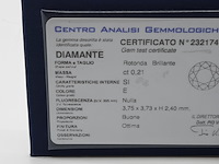 Briljant geslepen diamant, 0,21 kt si, e-f - afbeelding 6 van  9