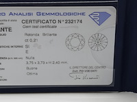 Briljant geslepen diamant, 0,21 kt si, e-f - afbeelding 7 van  9