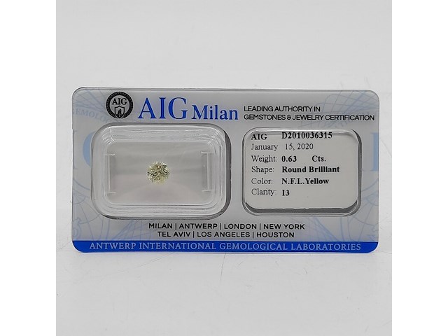 Briljant geslepen diamant, 0.63 karaats (p3) - afbeelding 1 van  9