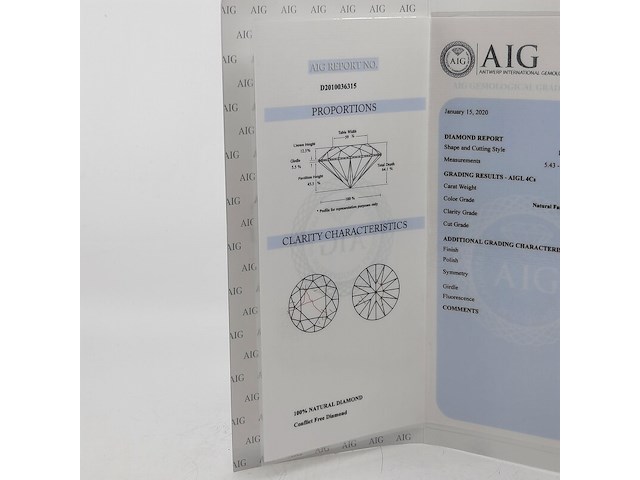 Briljant geslepen diamant, 0.63 karaats (p3) - afbeelding 8 van  9