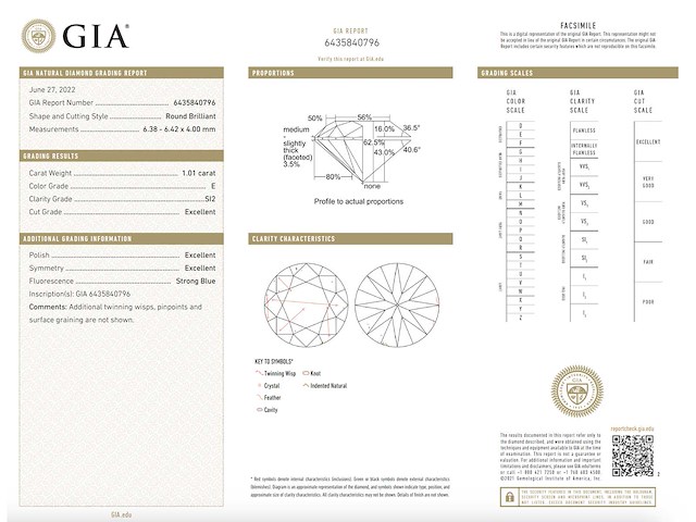 Briljant geslepen diamant 1.01 carat gia gecertificeerd - afbeelding 4 van  4