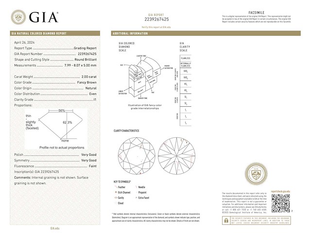 Briljant geslepen diamant 2.00 carat natuurlijke diamant gecertificeerd - afbeelding 4 van  6