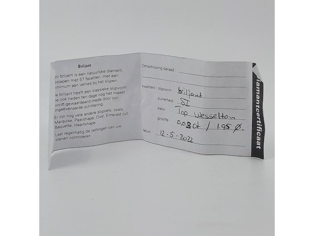 Briljant geslepen diamant, ca. 0,03 karaats - afbeelding 4 van  4