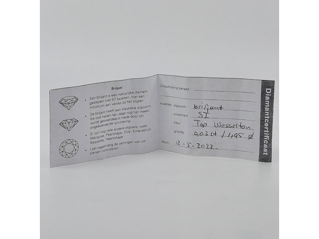 Briljant geslepen diamant, ca 0,03 karaats - afbeelding 4 van  4
