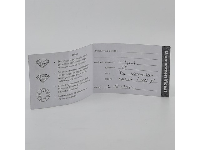 Briljant geslepen diamant, ca. 0,03 karaats - afbeelding 4 van  4