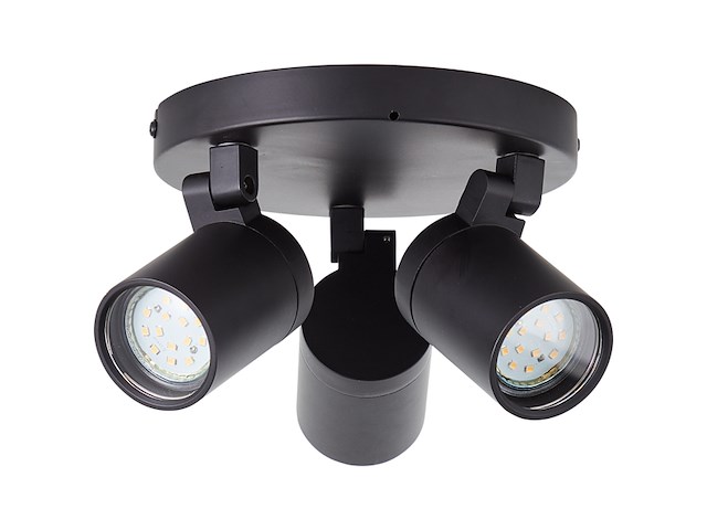 Brilliant alessia spot 3 vlammig mat zwart metaal/glas - afbeelding 1 van  2