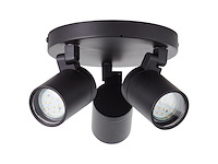 Brilliant alessia spot 3 vlammig mat zwart metaal/glas - afbeelding 1 van  2