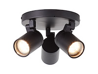 Brilliant alessia spot 3 vlammig mat zwart metaal/glas - afbeelding 2 van  2