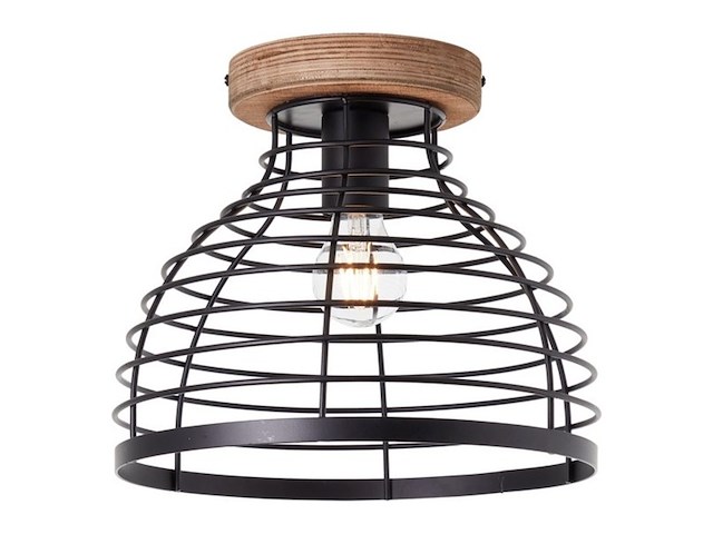 Brilliant avia plafondlamp zwart/houtkleur - afbeelding 1 van  1