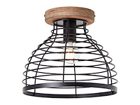 Brilliant avia plafondlamp zwart/houtkleur - afbeelding 1 van  1