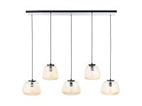 Brilliant kaizen hanglamp 5lichts e27 max 5x25w glas amber zwart - afbeelding 1 van  1
