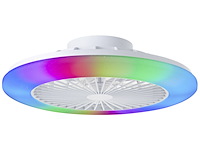 Brilliant plafondventilator salerno met lamp en rgb functie 40w wit - afbeelding 1 van  2