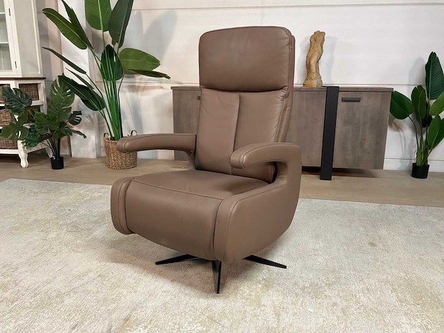Brim electrische leren relax fauteuil - afbeelding 3 van  10