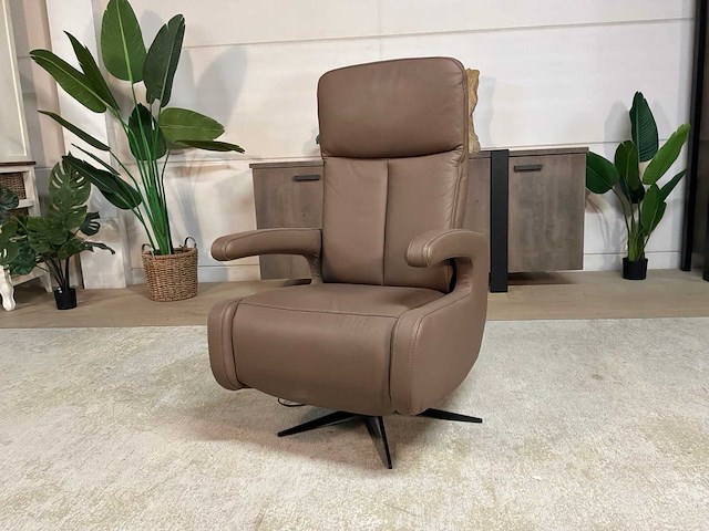 Brim electrische leren relax fauteuil - afbeelding 4 van  10