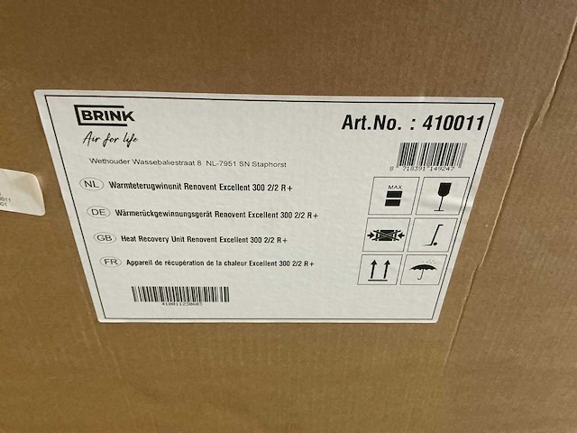 Brink renovent excellent 300 2/2 r+ wtw-unit – 300 m³/u – art.nr. 410011. - afbeelding 5 van  5