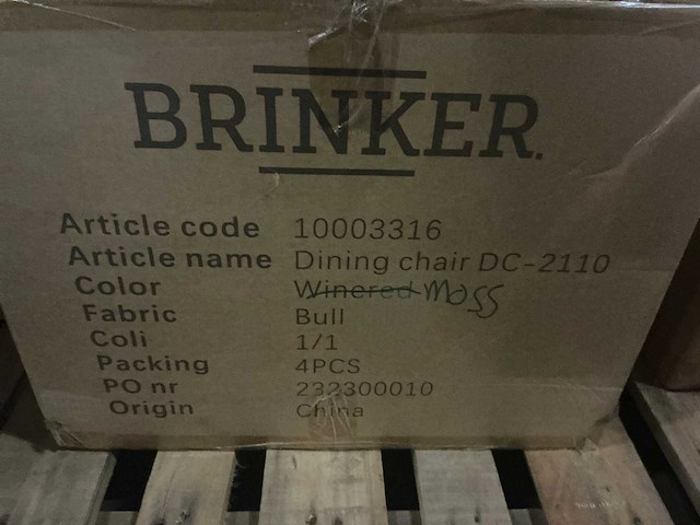 Brinker dc-2110 moss eetkamerstoel (6x) - afbeelding 5 van  5