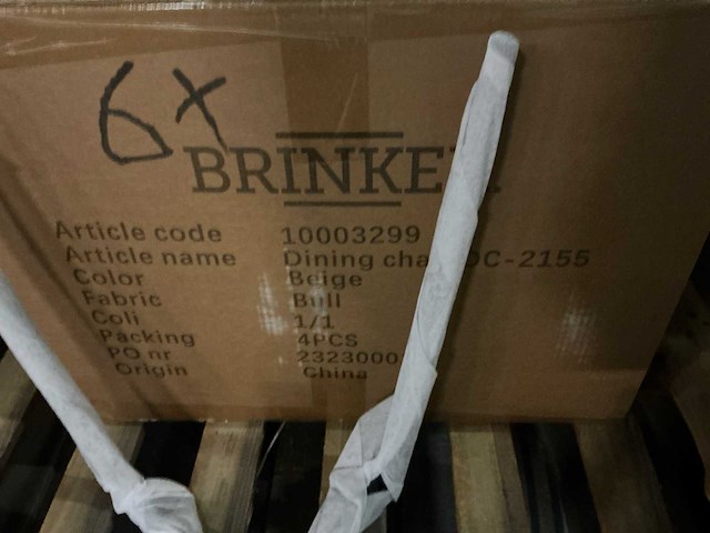 Brinker dc-2155 beige eetkamerstoel (4x) - afbeelding 5 van  5
