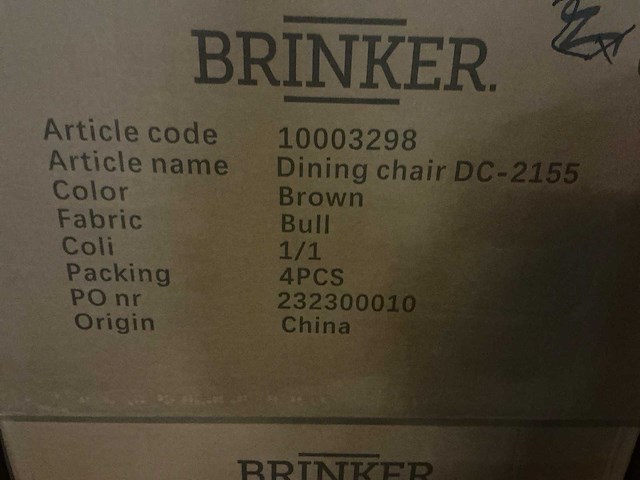 Brinker dc-2155 eetkamerstoel (4x) - afbeelding 5 van  5