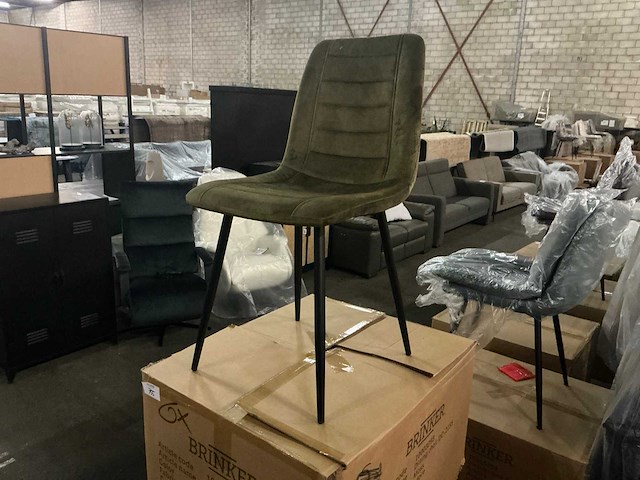 Brinker dc-2155 moss eetkamerstoel (6x) - afbeelding 1 van  4