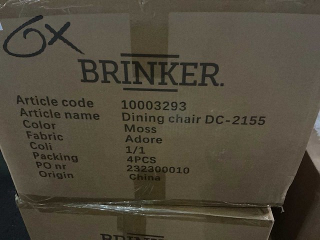 Brinker dc-2155 moss eetkamerstoel (6x) - afbeelding 4 van  4