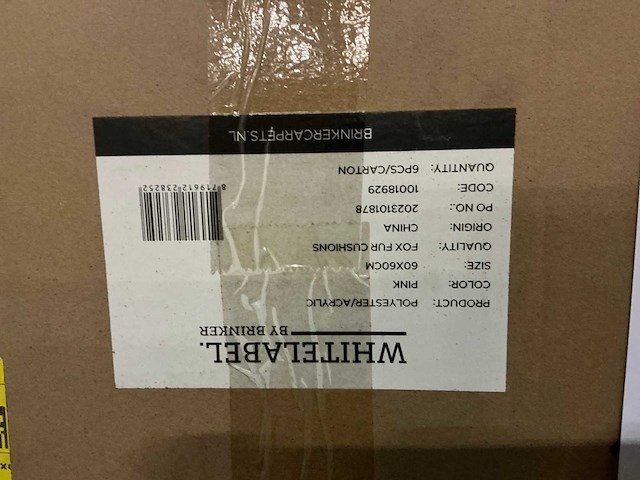 Brinker fox fur pink 60x60cm sierkussen (42x) - afbeelding 5 van  5