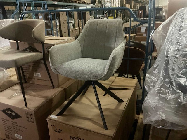 Brinker lisbon dining chair ashgrey draaibaar eetkamerstoel (2x) - afbeelding 1 van  4