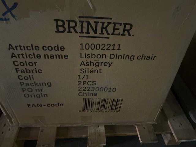 Brinker lisbon dining chair ashgrey draaibaar eetkamerstoel (2x) - afbeelding 4 van  4