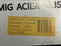 Brit sound - partij mig lasdraad staal g3si1 rollen - ø1,0 mm (d300 / 15 kg per rol) (35x) - afbeelding 5 van  9
