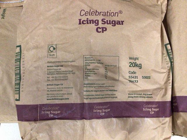 British sugar poedersuiker extra fijn 20kg (17x) - afbeelding 2 van  3