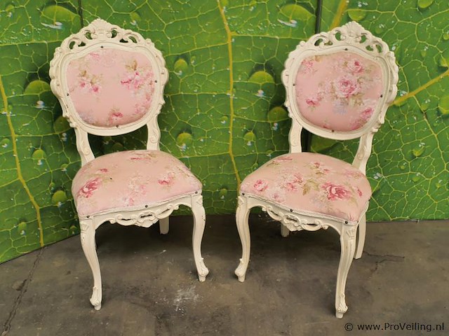 Brocante barok style stoelen - 2 stuks - afbeelding 1 van  5