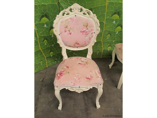 Brocante barok style stoelen - 2 stuks - afbeelding 4 van  5