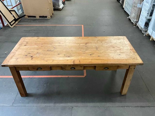 Brocante eetkamertafel 210x90x80 cm - afbeelding 1 van  6