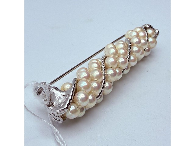 Broche met 64 parels (4mm) - afbeelding 6 van  7