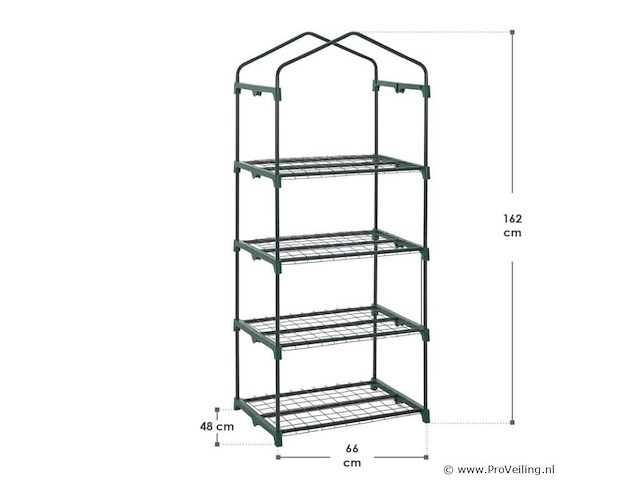 Broeikas / tuinkas - 66 x 162 x 48 cm - pe folie - afbeelding 2 van  10