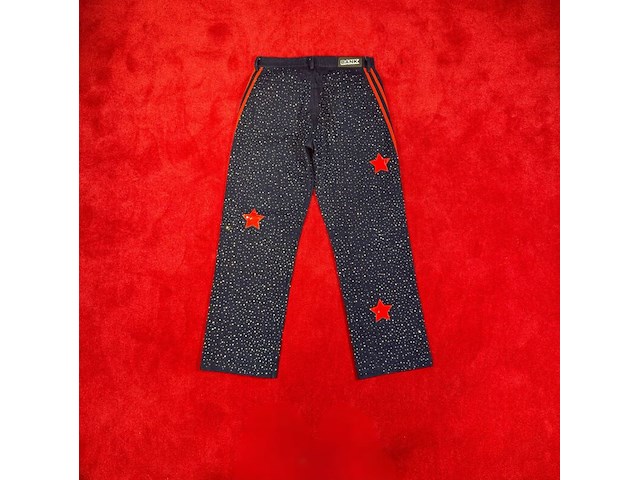 Broek, bankzitters, ziggo dome world tour, rood, gedragen door robbie van de graaf| maat 30 - afbeelding 2 van  2