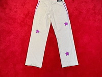 Broek bankzitters, ziggo dome world tour, wit, paars, gedragen door milo ter reegen | maat 34 - afbeelding 2 van  2