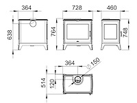 Bronpi - derby 14 - gietijzer - zijlade - houtkachel - afbeelding 5 van  8