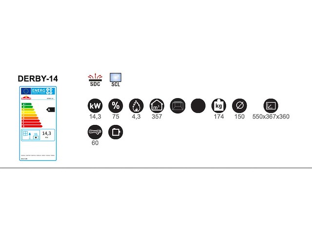 Bronpi - derby 14 - gietijzer - zijlade - houtkachel - afbeelding 6 van  8