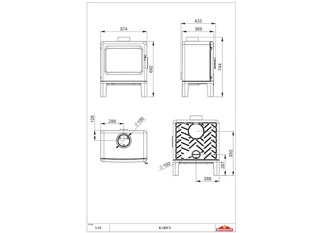 Bronpi - karen - houtkachel - vrijstaand - afbeelding 3 van  4