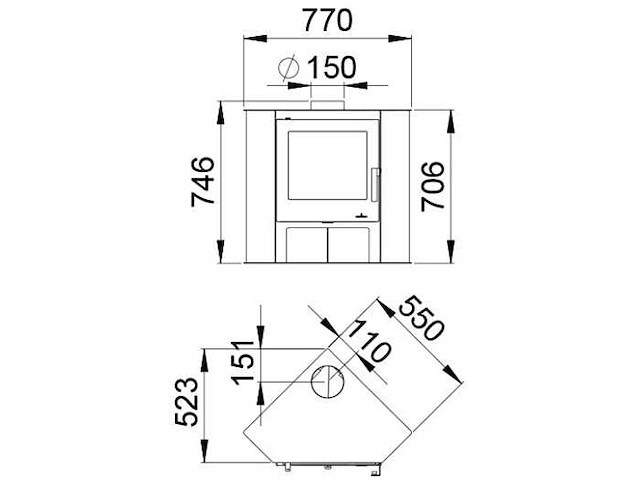 Bronpi - lerma hoek - houtkachel - vrijstaand - afbeelding 7 van  9