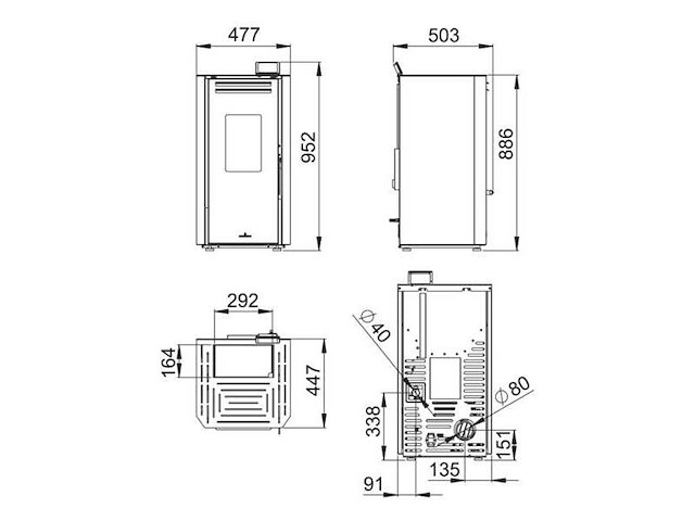 Bronpi - tina mocca - pelletkachel - afbeelding 2 van  3