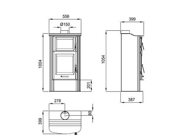 Bronpi - tudela - met oven - vrijstaand - gietijzer - houtkachel - afbeelding 8 van  10