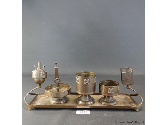 Brons/koperen art nouveau tafel/bureauset - afbeelding 1 van  5