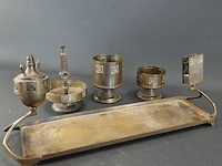 Brons/koperen art nouveau tafel/bureauset - afbeelding 4 van  5