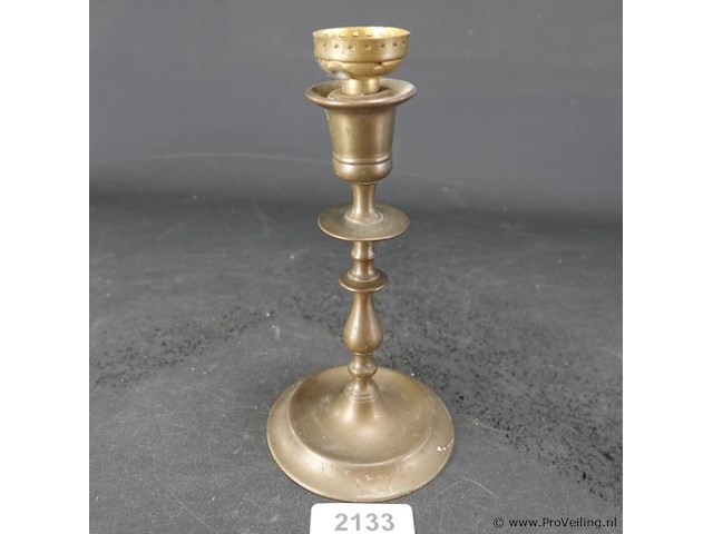 Brons/messing kandelaar - afbeelding 1 van  5